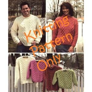 New Susan Mills for Reynolds Rapture Easy Aran Family 82290 Knitting Pattern